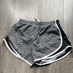 Nike Women's Black & White Leopard Print Athletic Shorts